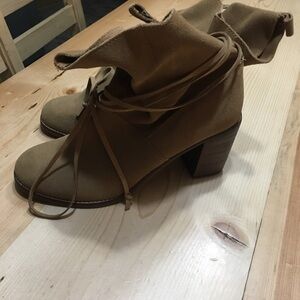Toms Brown Suede Heeled Boots